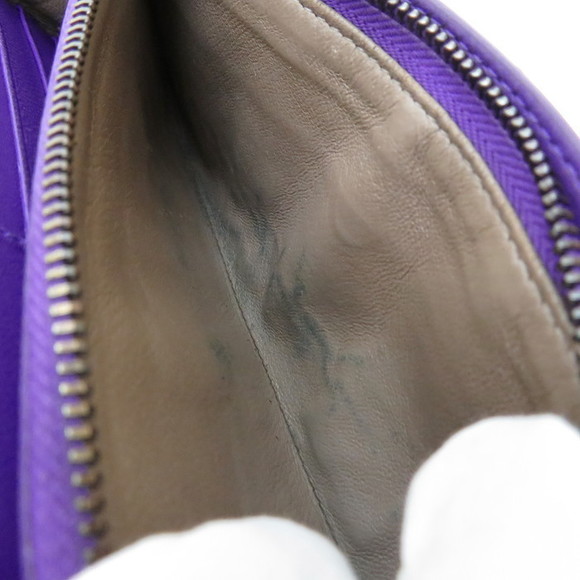 Bottega Veneta Ayers Long Wallet Python Leather Beige Purple - Picture 9 of 9